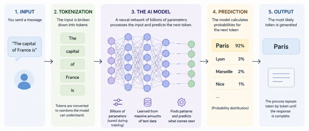 AI model input result flow